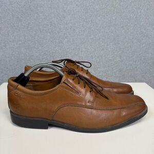 Clarks Men's Size 11M Brown Genuine Leather Oxford Dress Shoes Laced Up